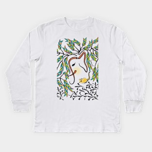 Vibrant Jungle Elephant and Mouse Kids Long Sleeve T-Shirt